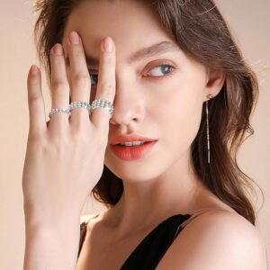 Kucheed 3PCS Rhinestone Stretch Ring