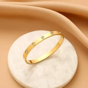 Shining Diva Fashion 18K Gold Plated Stainless Steel Openable Crystal Bracelet