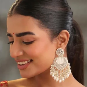 Yellow Chimes Earrings for Women and Girls Kundans Chandbali