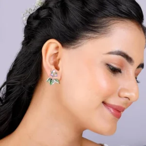 Silver Bhumi Silver Trillium Convertible Earrings