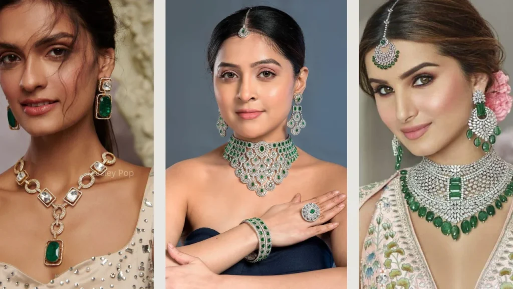Green Jewellery with Modern Bridal Looks